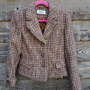 BiBA wool blend Tweed Blazer Career Small Fall Fashion